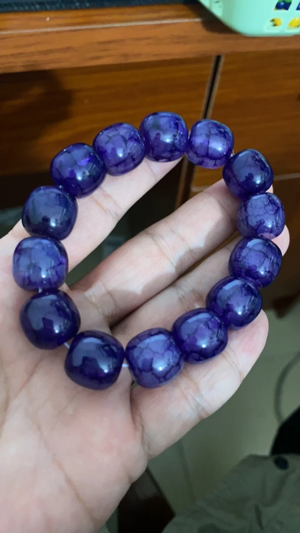 B588  14 紫龙老型麟玛瑙手串