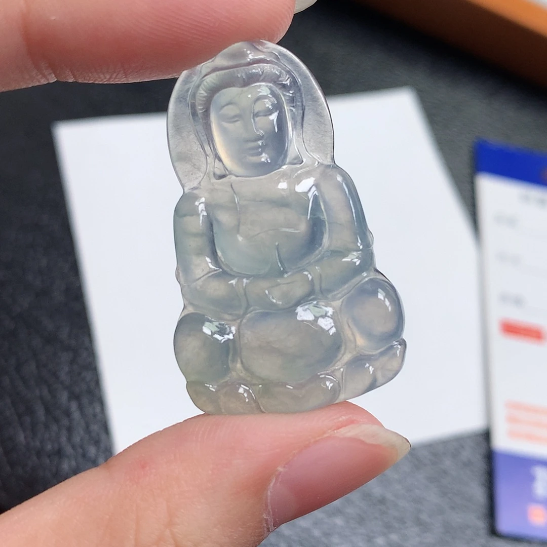 翡翠裸石缅甸天然A货翡翠冰种观音