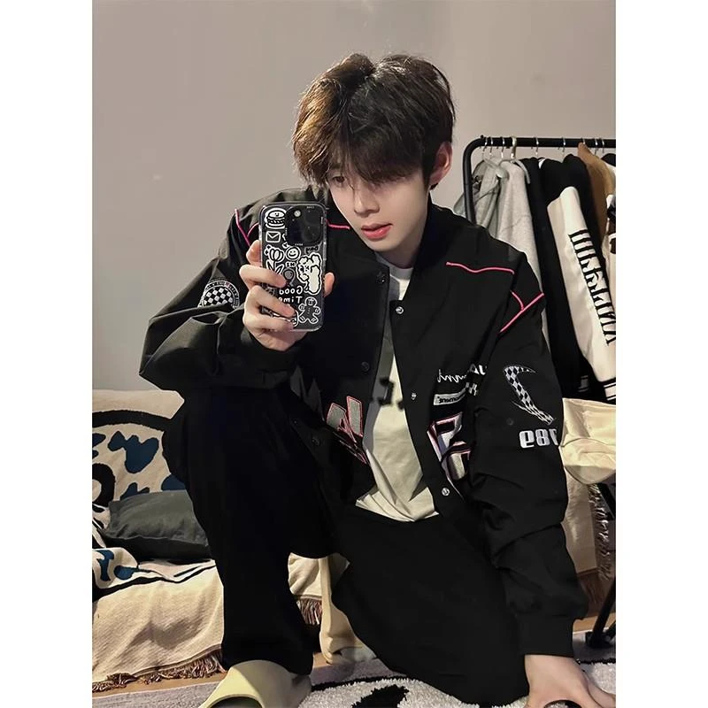 品牌撤柜~春秋季美式高街男生棒球服潮牌初秋男装高级感痞帅夹克