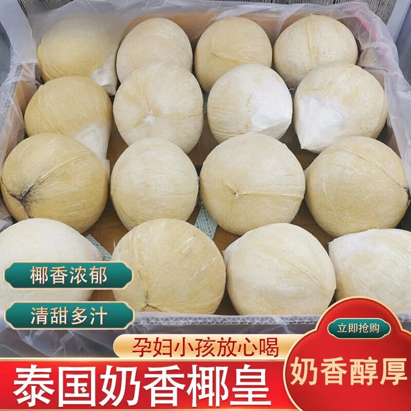 泰国进口特大果牛奶椰皇【270-700g颗】椰青/椰白/椰子椰香浓郁顺丰