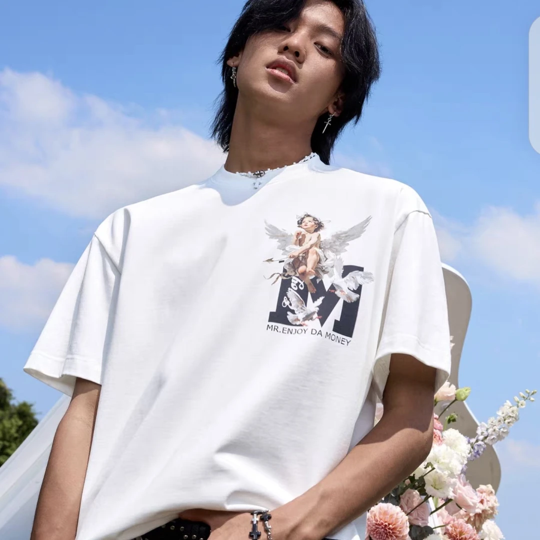 X04-62719-MED夏季天使系列丘比特印花潮流短袖