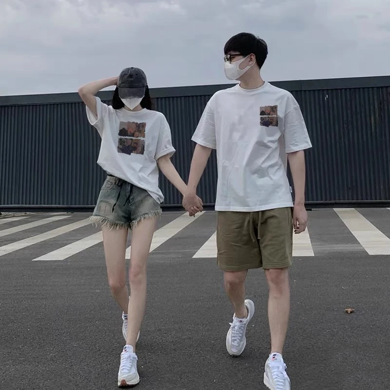 ZNIP不一样ins情侣装t恤2025新款夏季领证登记短袖网红小众套装女