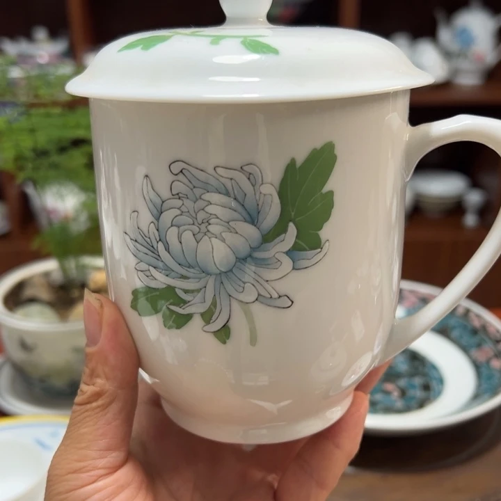 与**袍醴陵高温手绘杯500毫升