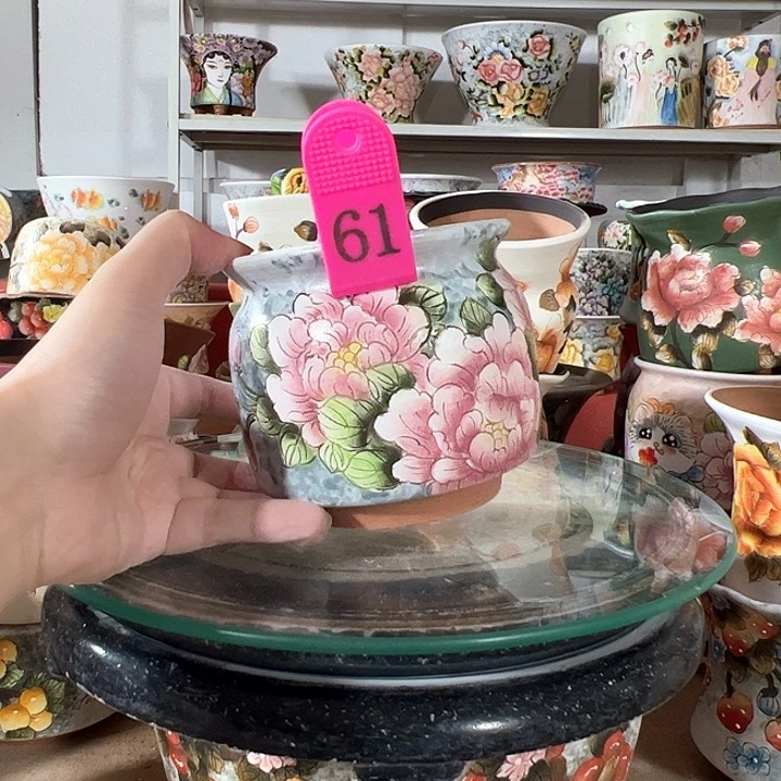 景德镇手绘花盆满38包邮