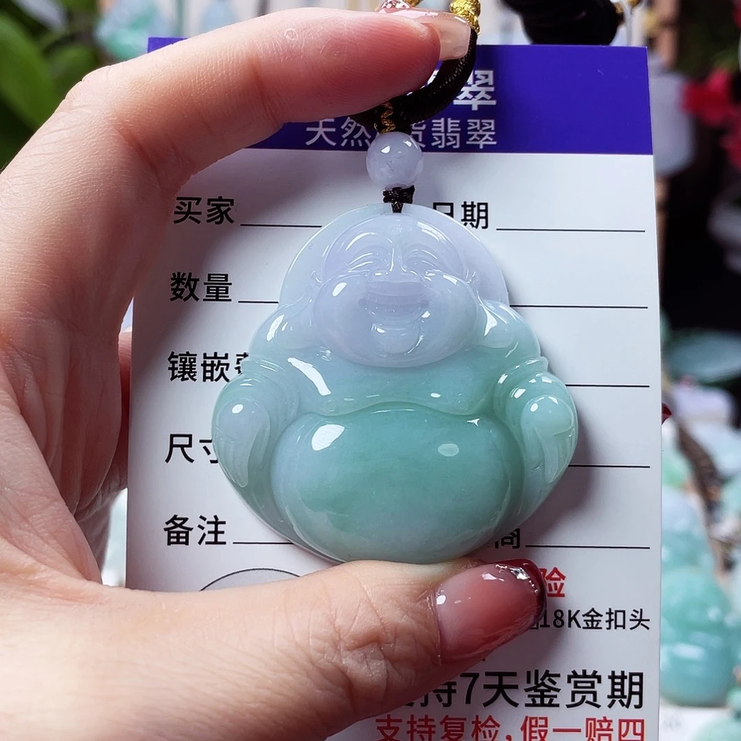 翡翠未镶嵌颈饰佛公42