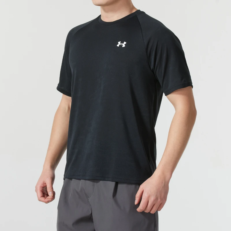 安德玛男子短袖流光风2025新款运动快干训练T恤透气训练服