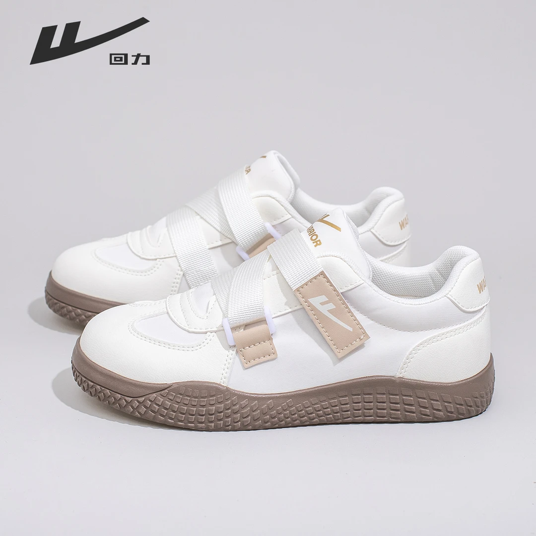 回力德训鞋女春季新款魔术贴帆布鞋潮流时尚小白鞋休闲百搭运动鞋