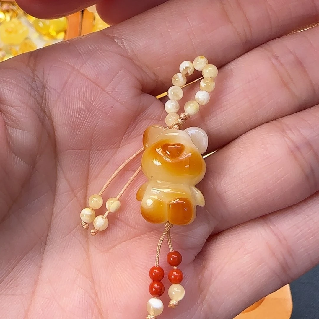 琥珀18K金镶嵌珠宝奇石