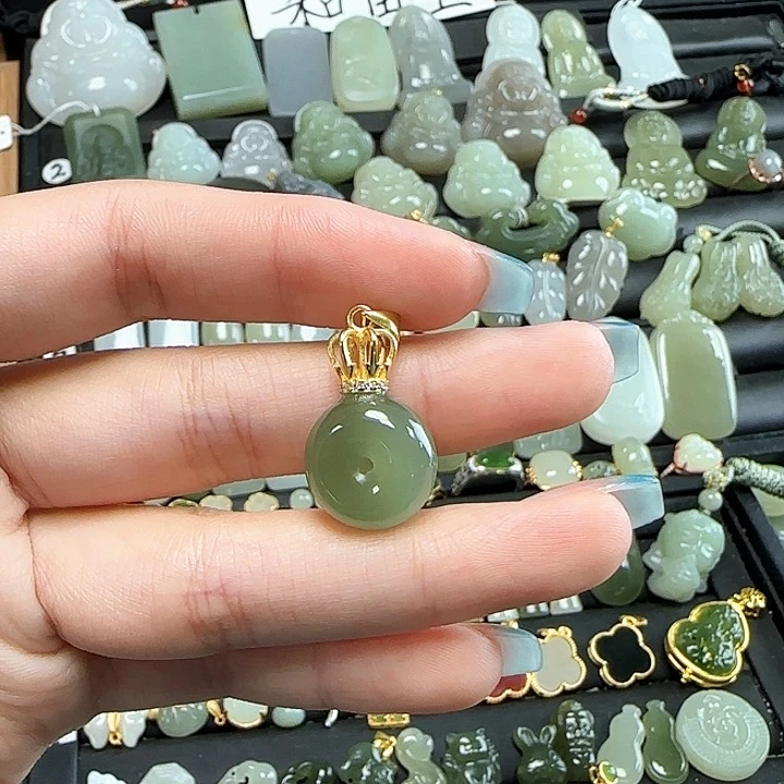 和田玉银S925镶嵌颈饰