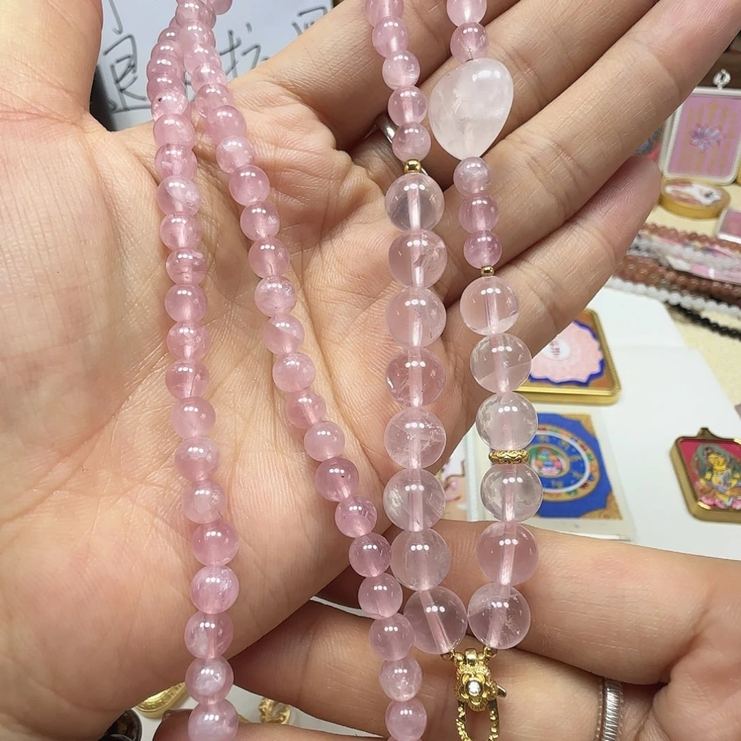 水晶手链未镶嵌沫**凛粉晶长链