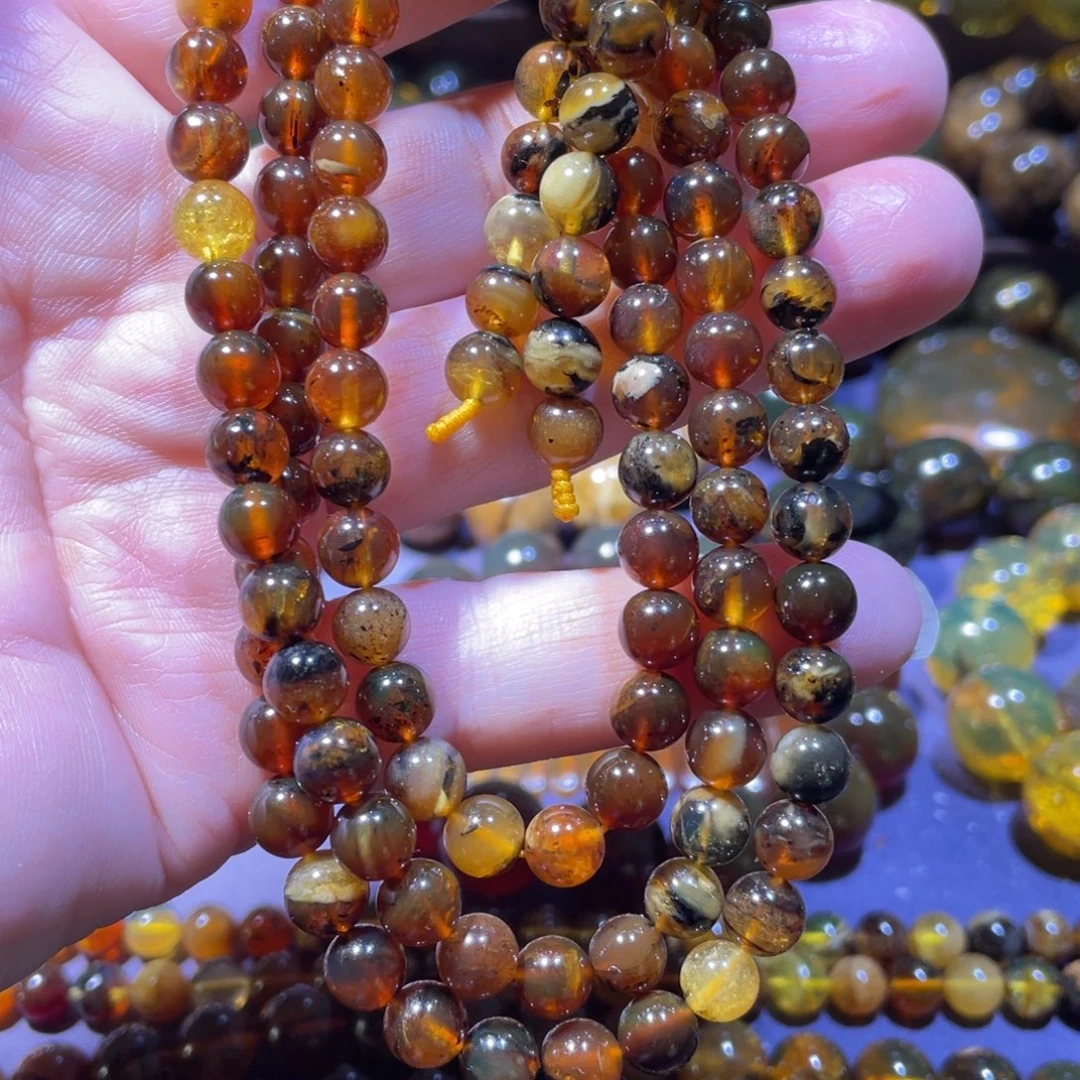 琥珀未镶嵌手链天然