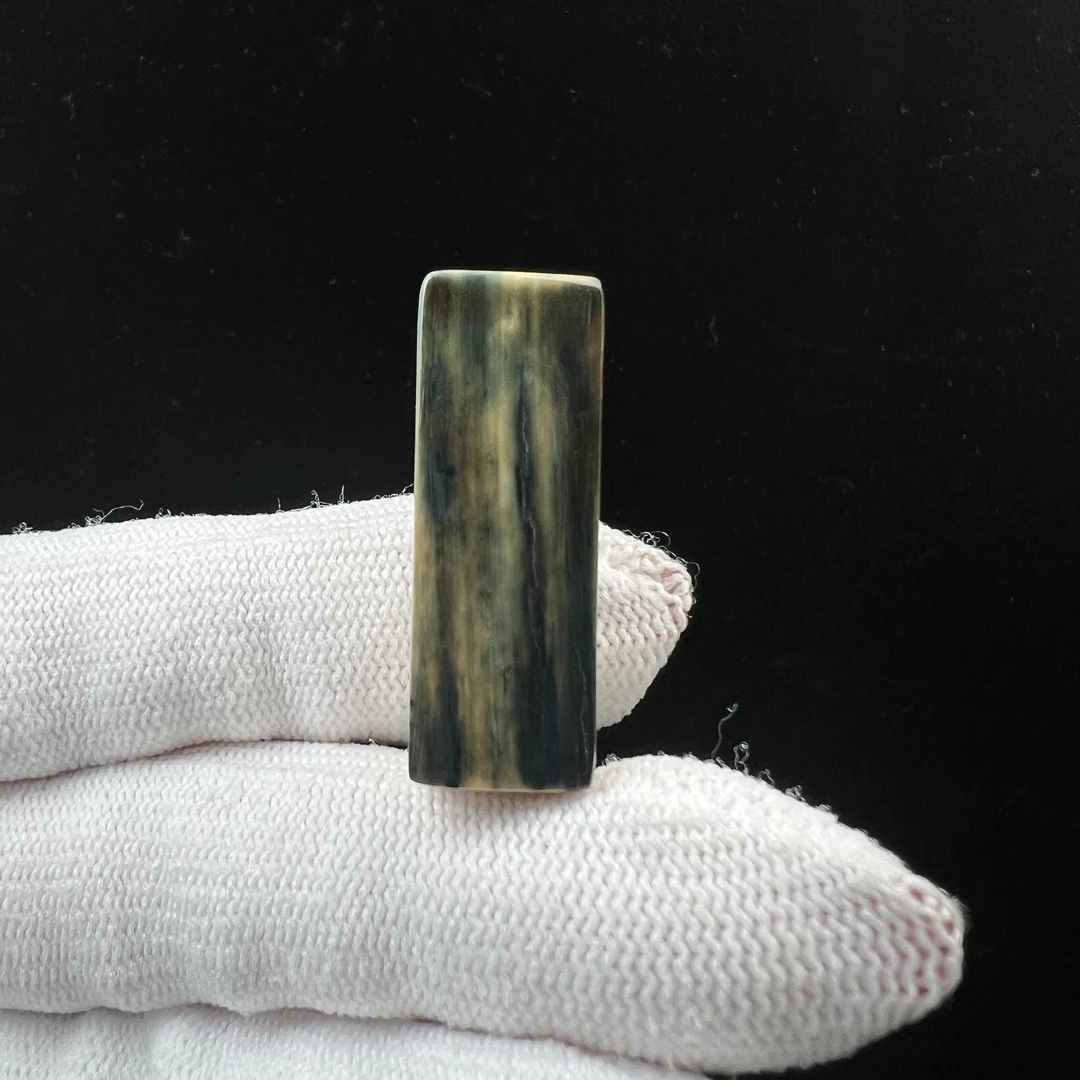 A3505天然猛犸牙 蓝皮一字三通 12*32*13mm支持鉴定 假一罚四