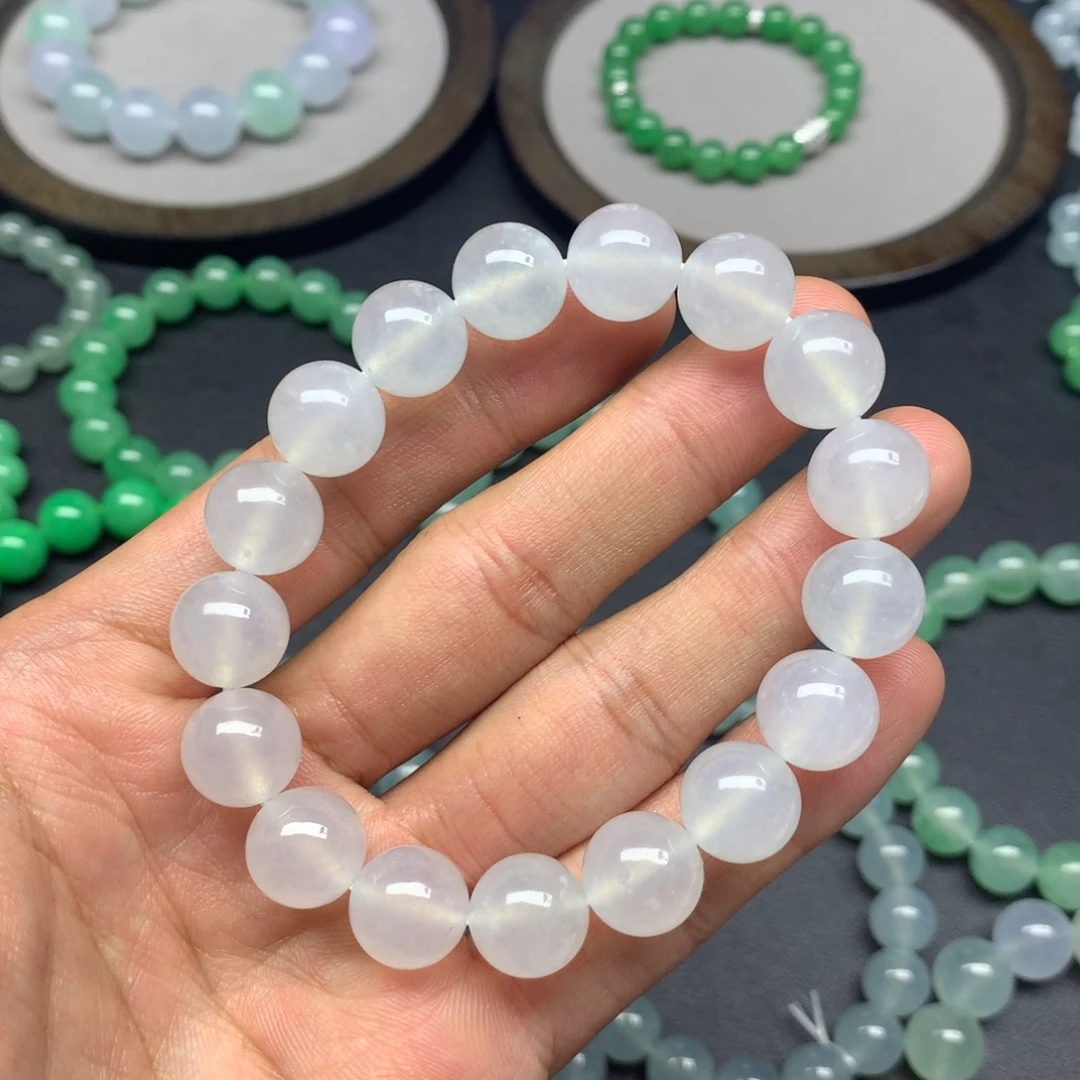 翡翠未镶嵌手链白月光