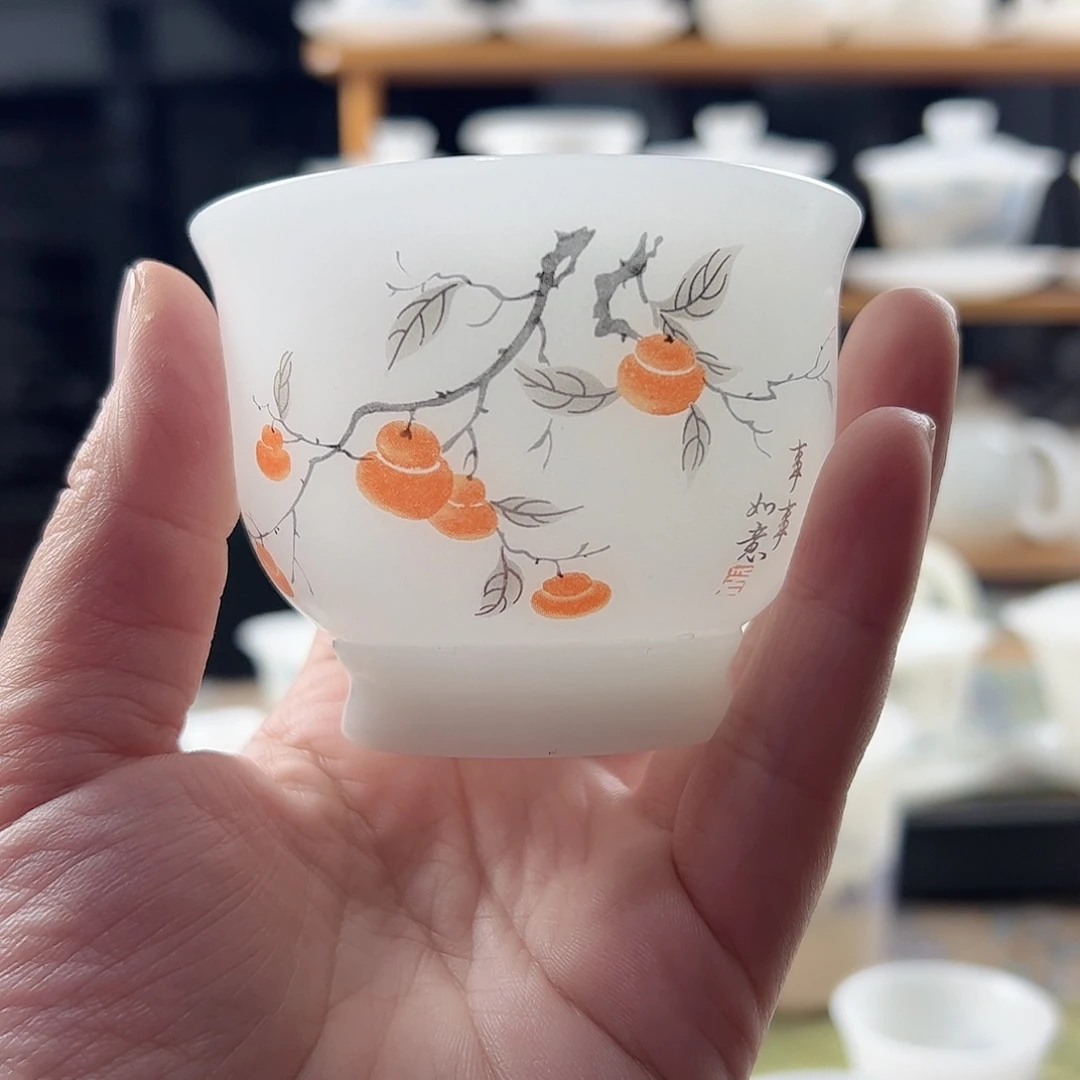 素烧璞玉压手杯-事事如意