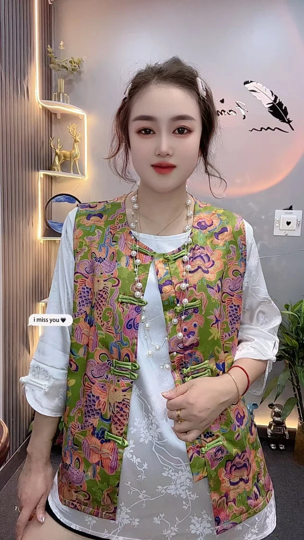 新中式1513复古盘扣个性马甲女时尚高级感宽松百搭减龄上衣