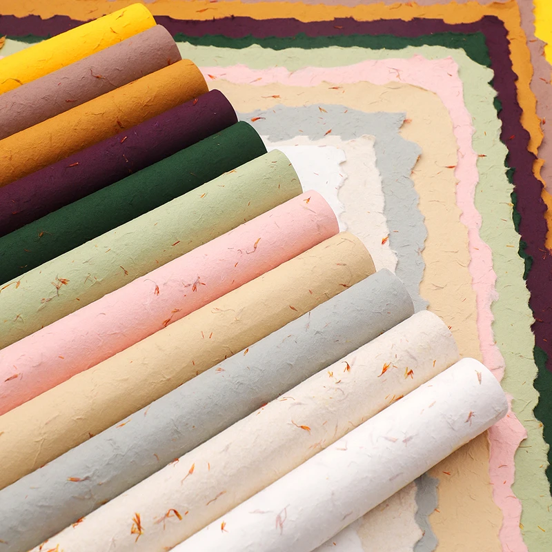 新款手工DIY创意手撕花瓣纸鲜花花束包装纸花店花艺资材包花材料