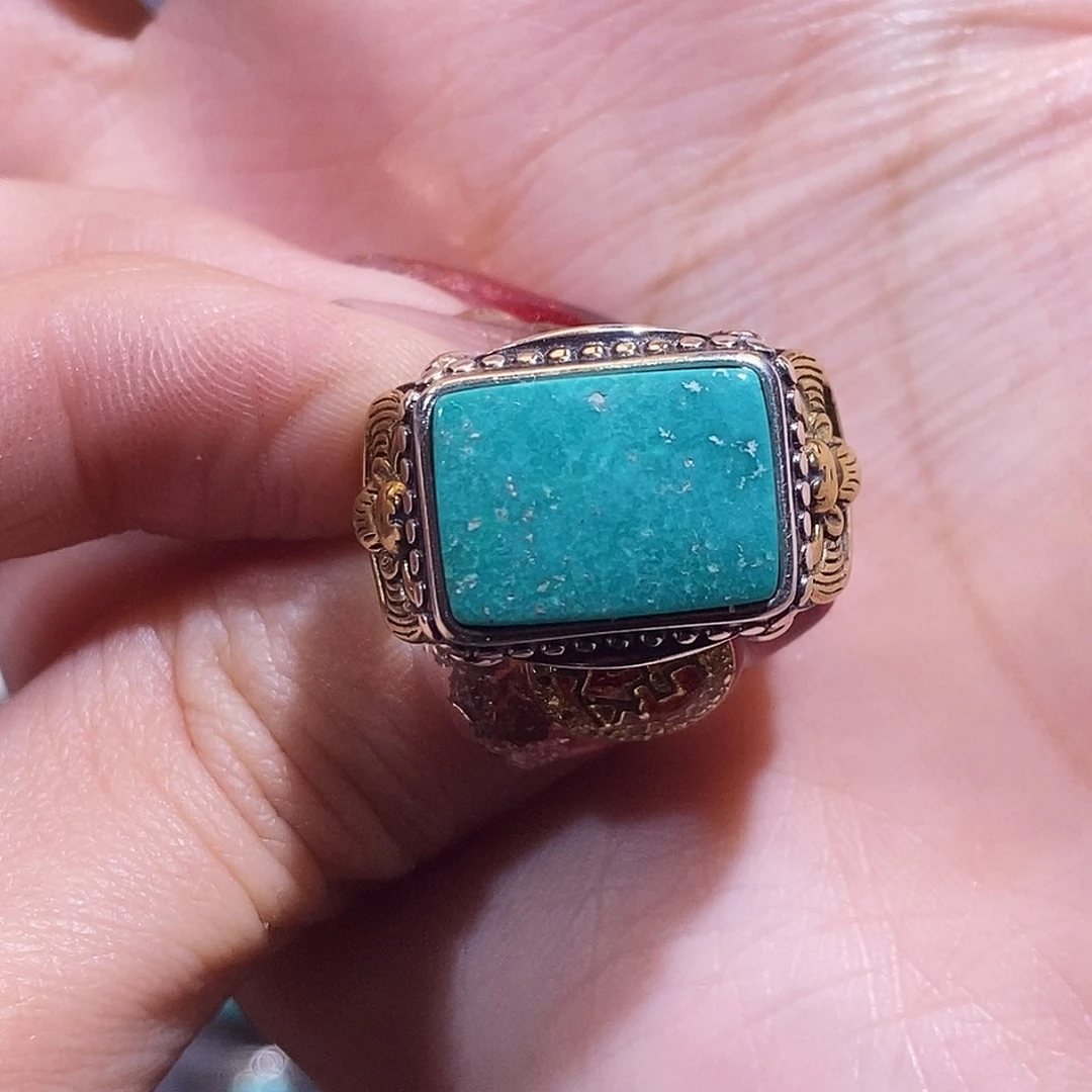绿松石戒指银S925镶嵌*️****戒指