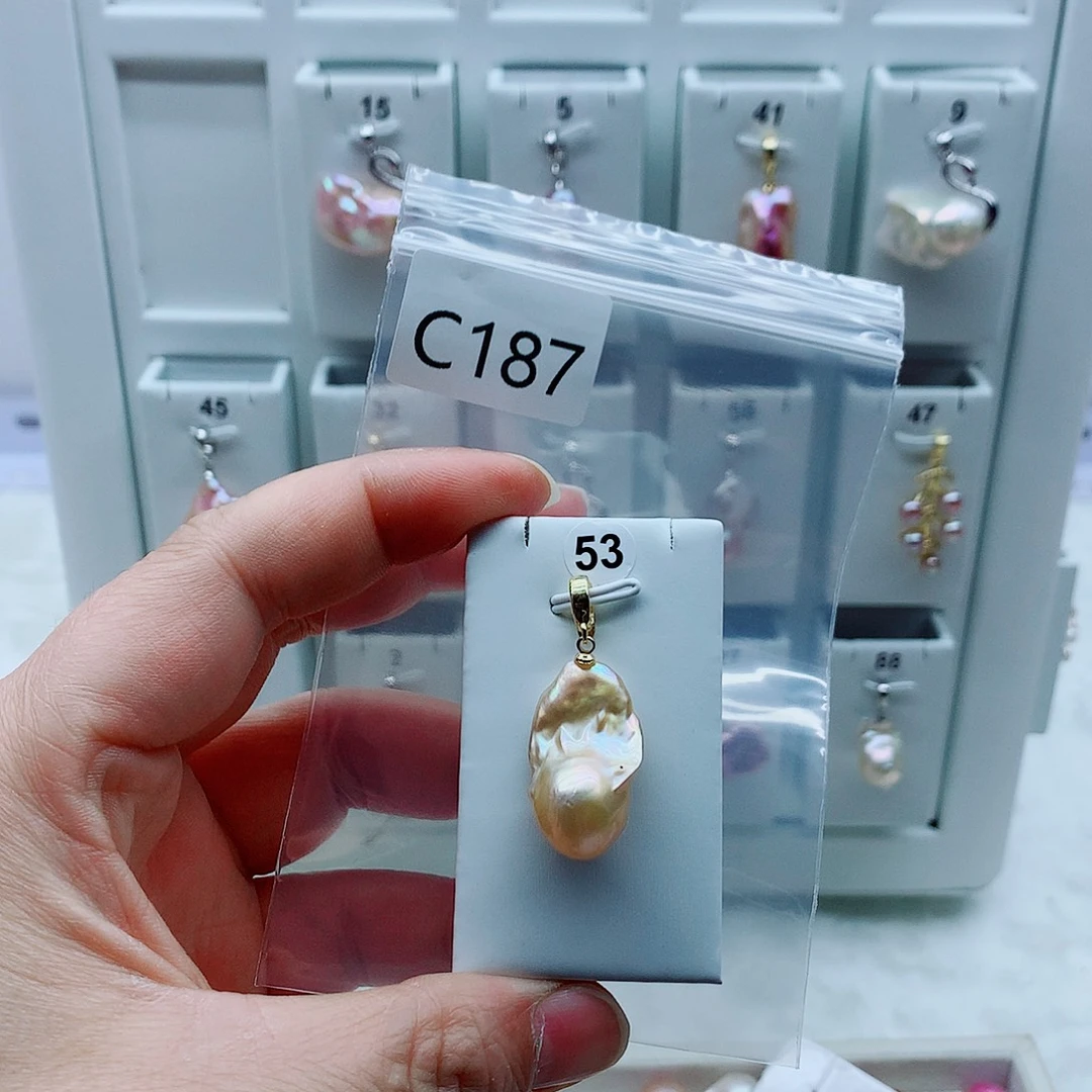 合金淡水珍珠吊坠(不含链)