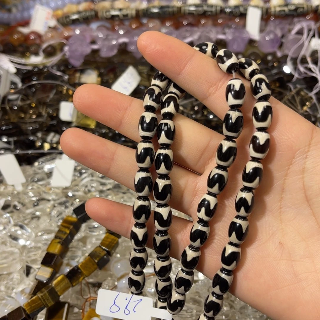 玛瑙/玉髓散珠玛瑙虎眼桶珠
