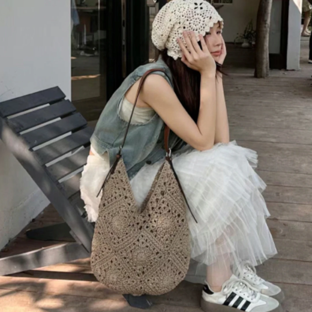 ZT6532广州时尚包包手工编织蜡绳二用款