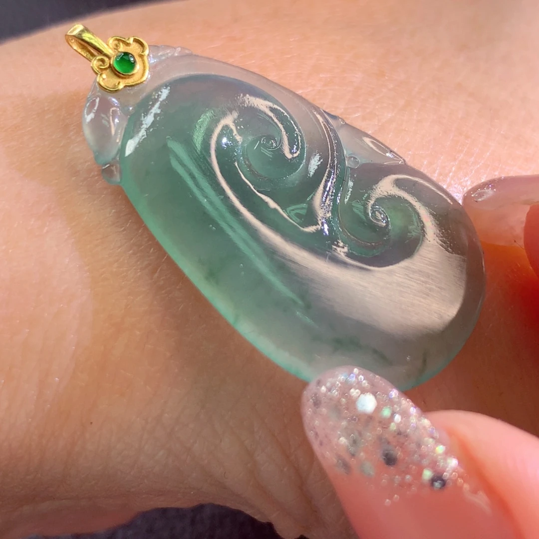 定制翡翠18K金镶嵌翡翠