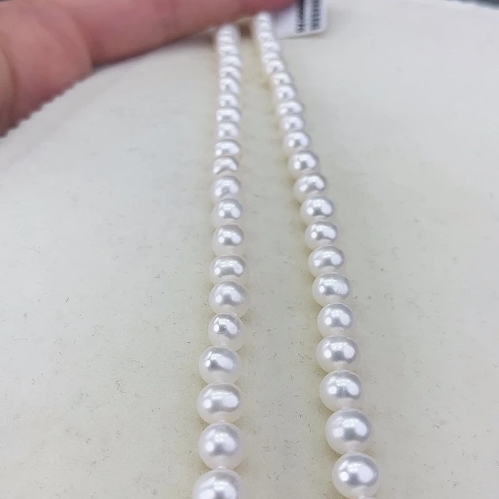 淡水珍珠颈饰银S925镶嵌卡7冷白