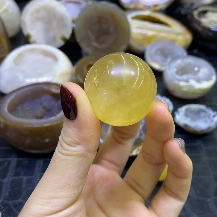 珠宝半成品未镶嵌水晶冰洲黄球