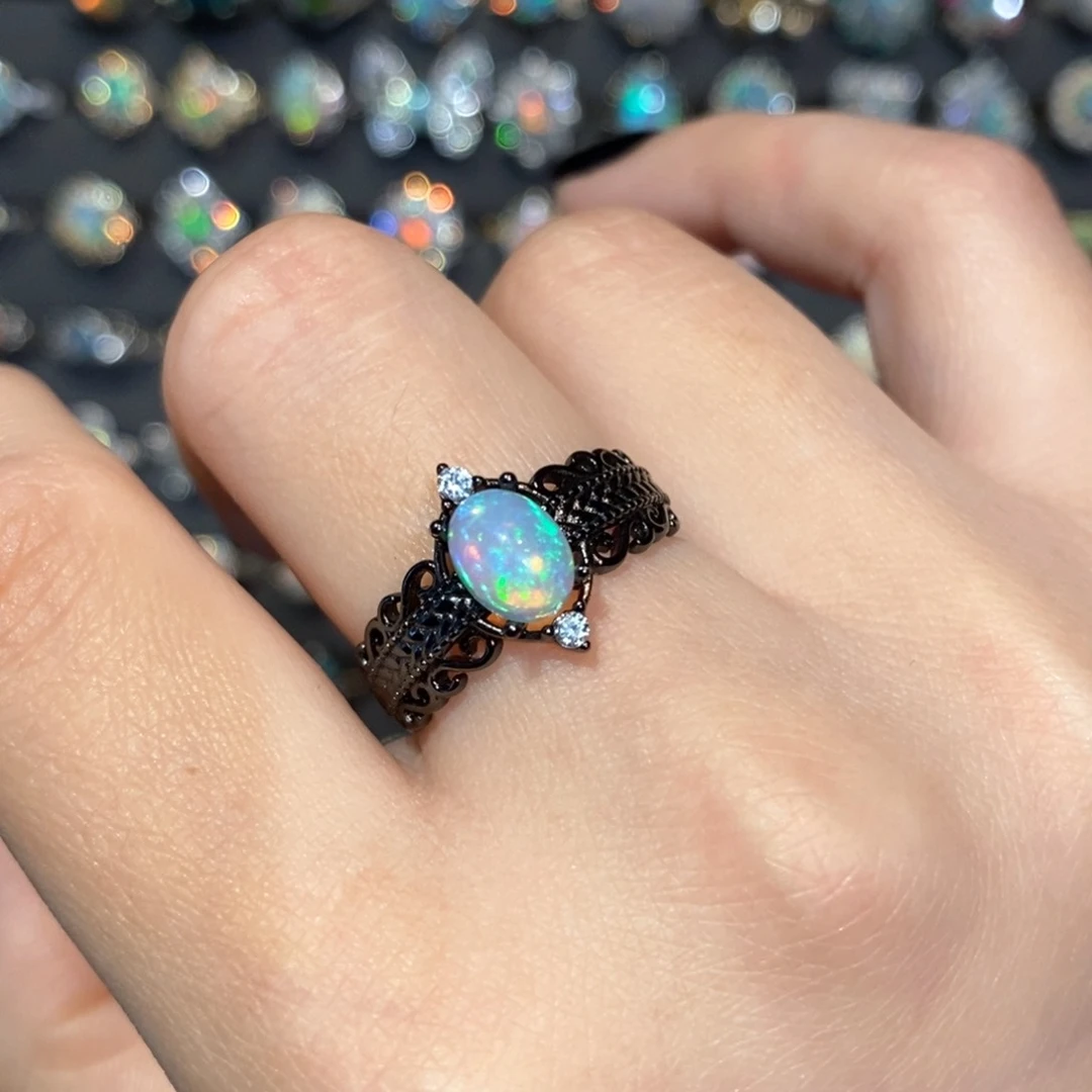 欧泊欧泊戒指银S925镶嵌