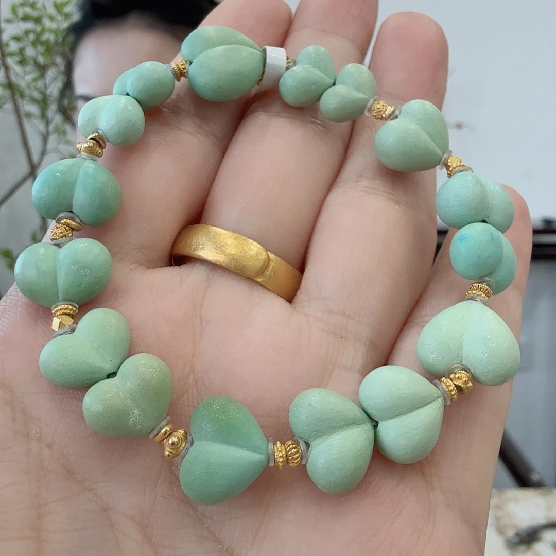 绿松石18K金镶嵌珠宝奇石