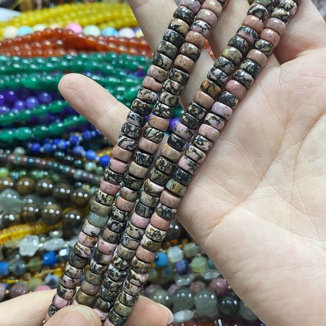 玛瑙/玉髓未镶嵌珠宝半成品红纹直切一条卡7mm