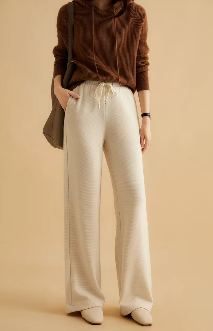 Yjrg 春季新款腻垂坠感直筒休闲长裤