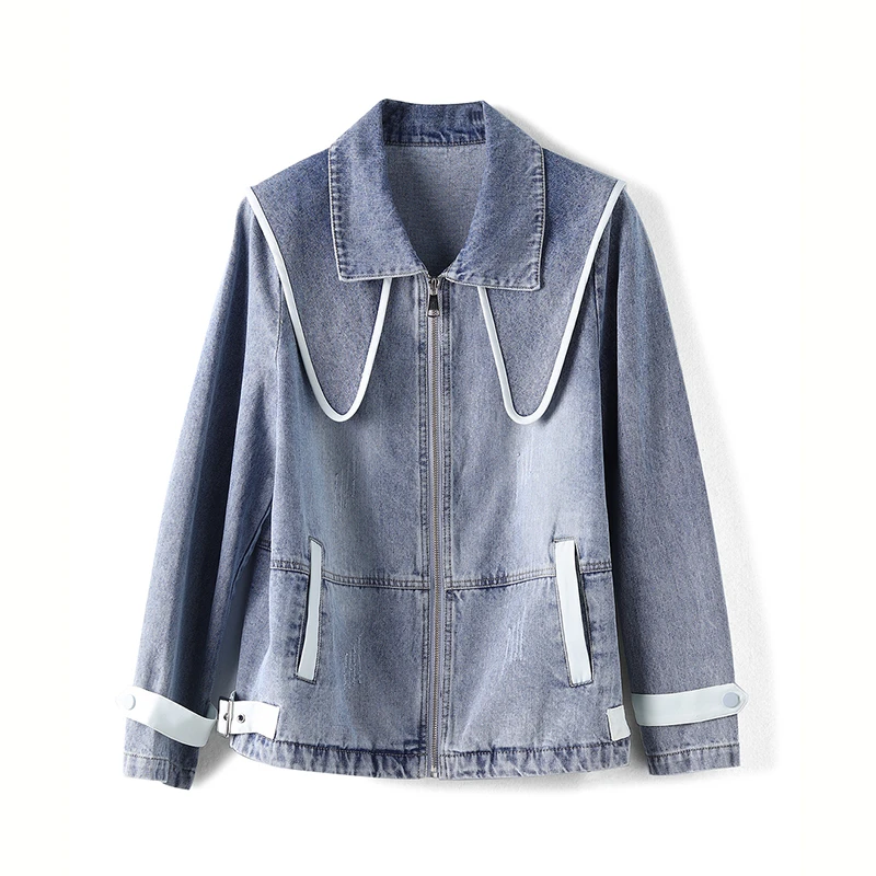 34676【卡系列】设计感翻领牛仔外套C312A803