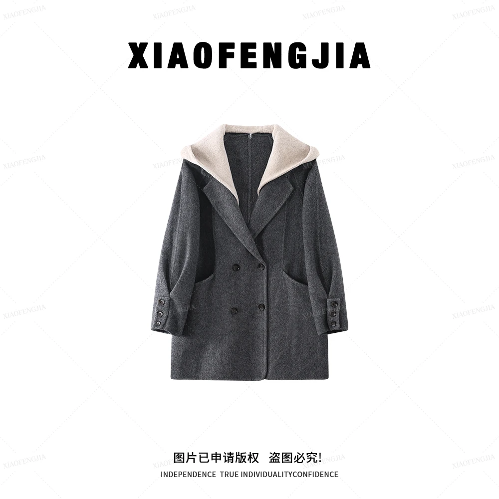 2025秋季新款【四季青小封家轻奢】假两件双面羊毛大衣BQZ8870