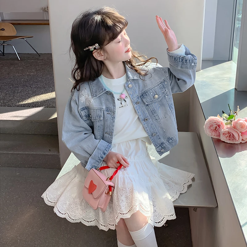 女童牛仔外套2025年新款儿童中大童春装夹克9456