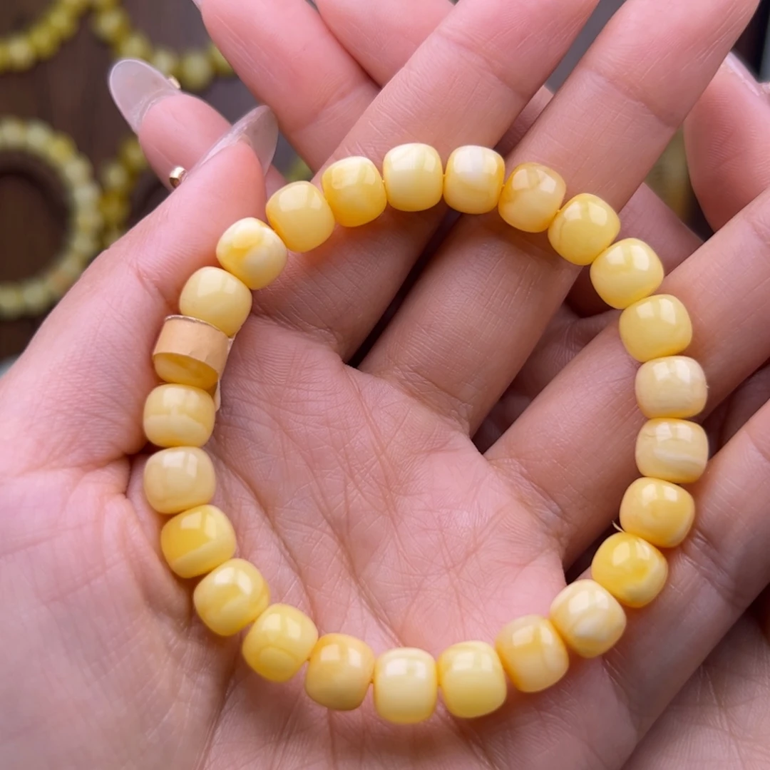 琥珀未镶嵌裸石浓蜡妖花精工8.6