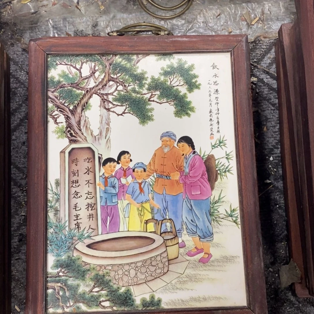 瓷片景德镇瓷板画柴窑烧制