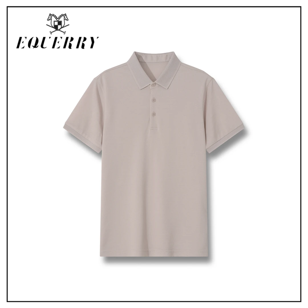 EQ2025夏男士商务休闲亲肤简约高级感时尚纯色翻领T恤EQ-T634
