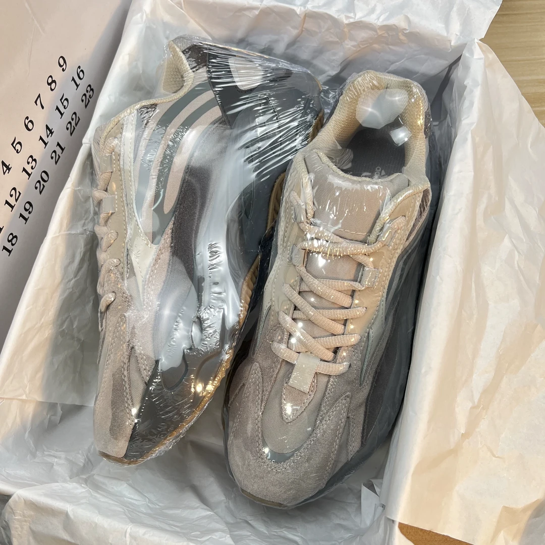 椰子700正品官网黑魂厚底增高老爹鞋男女夏季透气新款超纤皮平跟