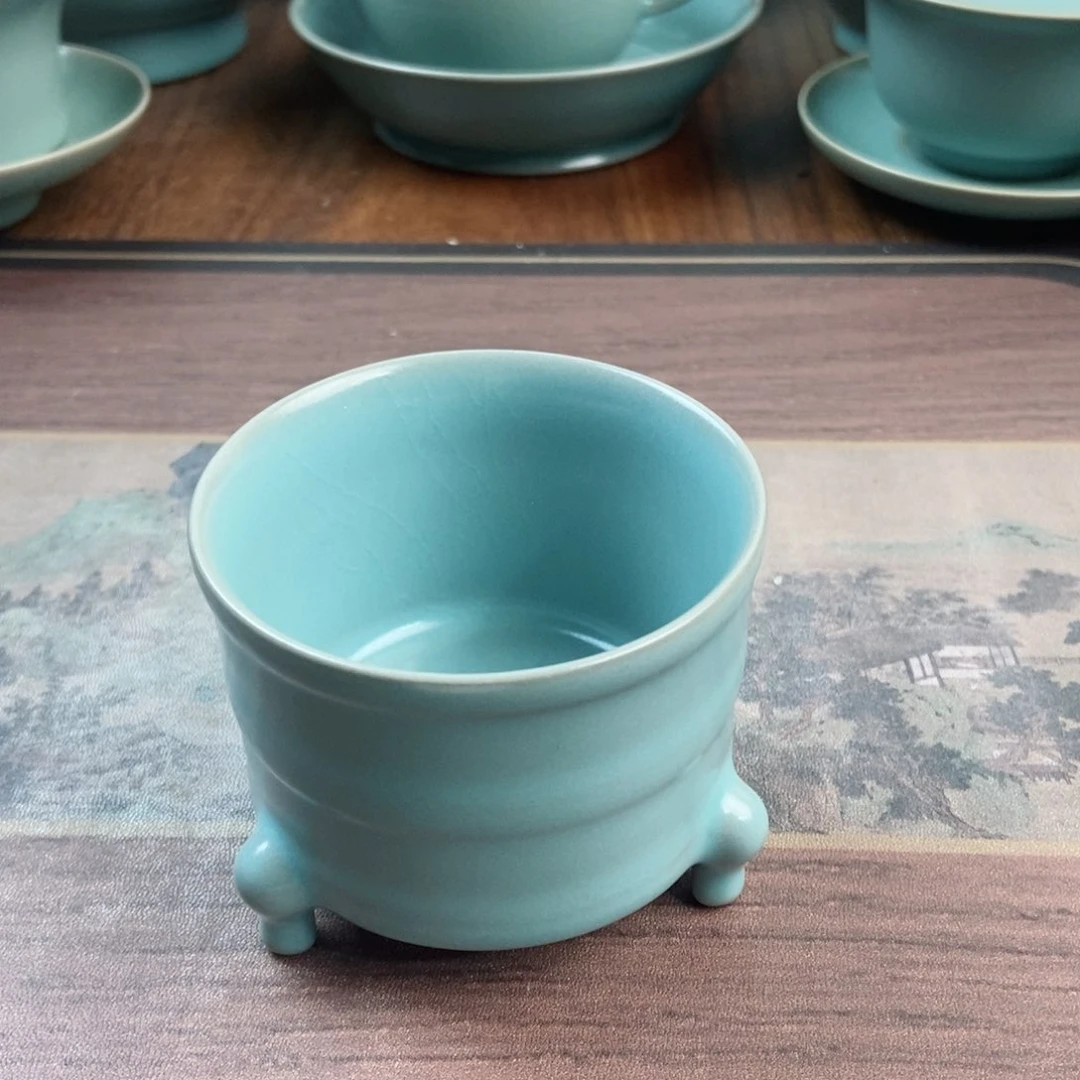 摆件陶原产地原矿汝瓷～茶器