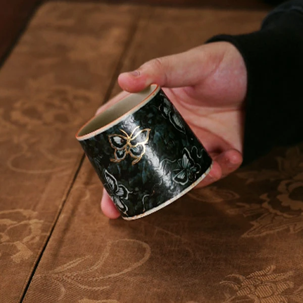一闲-蝴蝶手握杯-手工-茶器-茶具-茶道