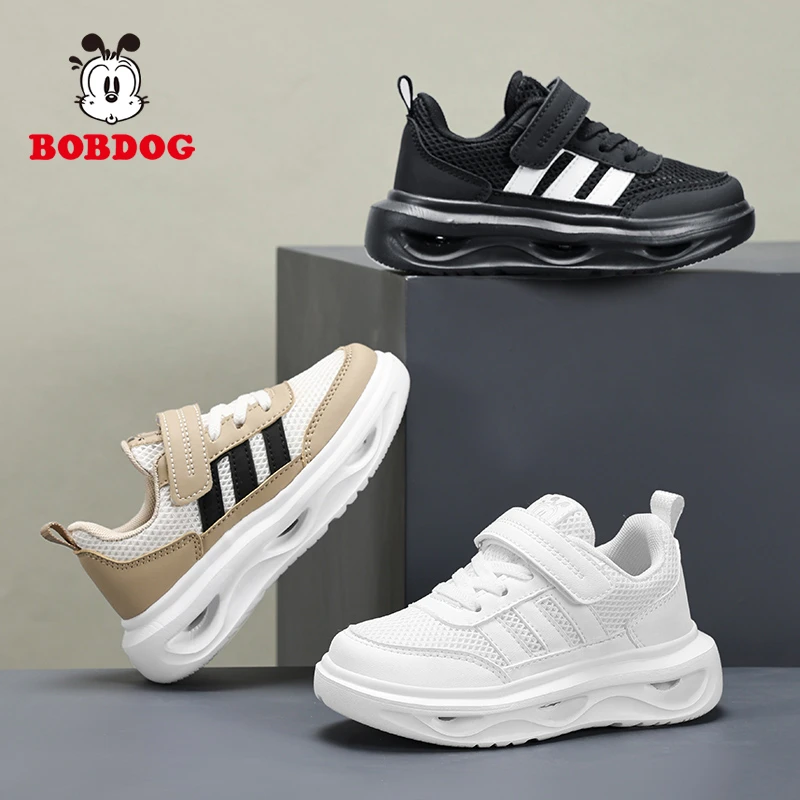 巴布豆休闲运动鞋春季网面跑步鞋中大童超轻透气防滑男童鞋鞋子