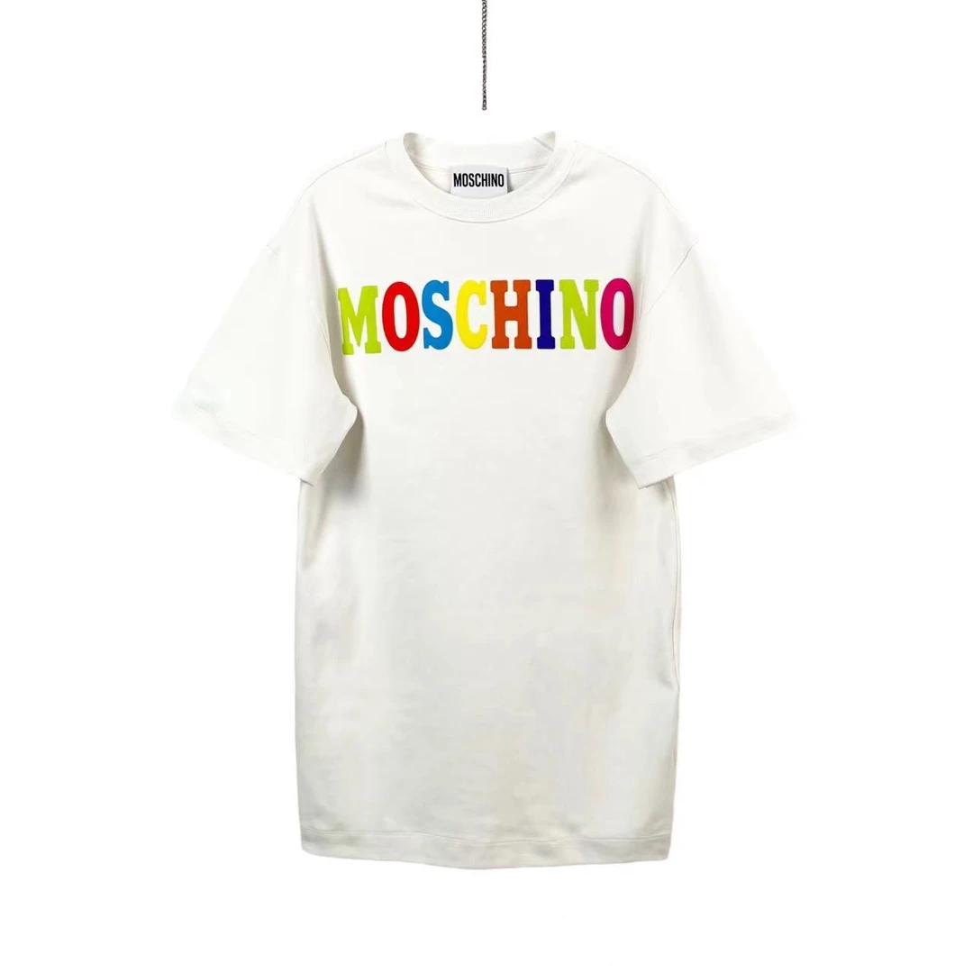 99新 Moschino/莫斯奇诺  AA一八二四 彩色字母logo短袖 38码98新