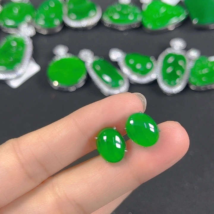 翡翠银S925镶嵌吊坠(不含链)