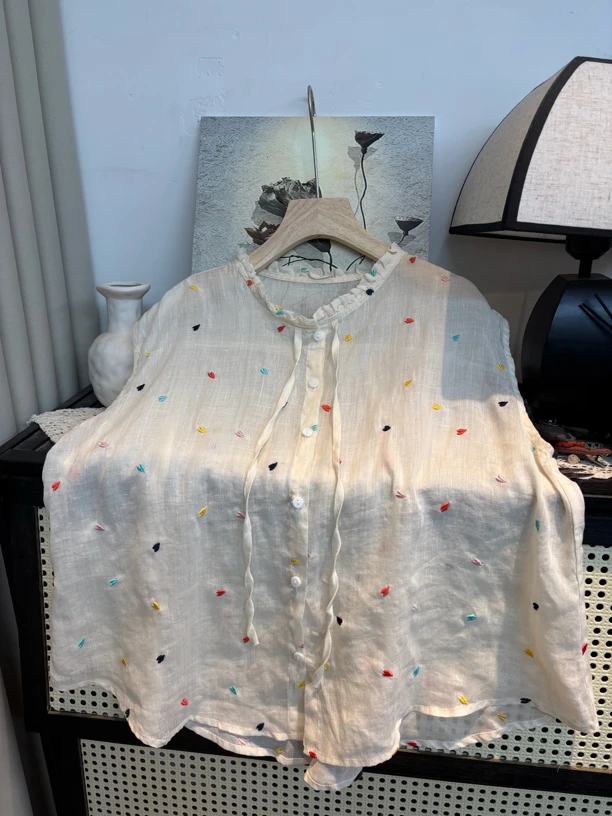 染禧打开[调色盘]糖豆好心情~42支100.%苎麻亮眼彩点小衫