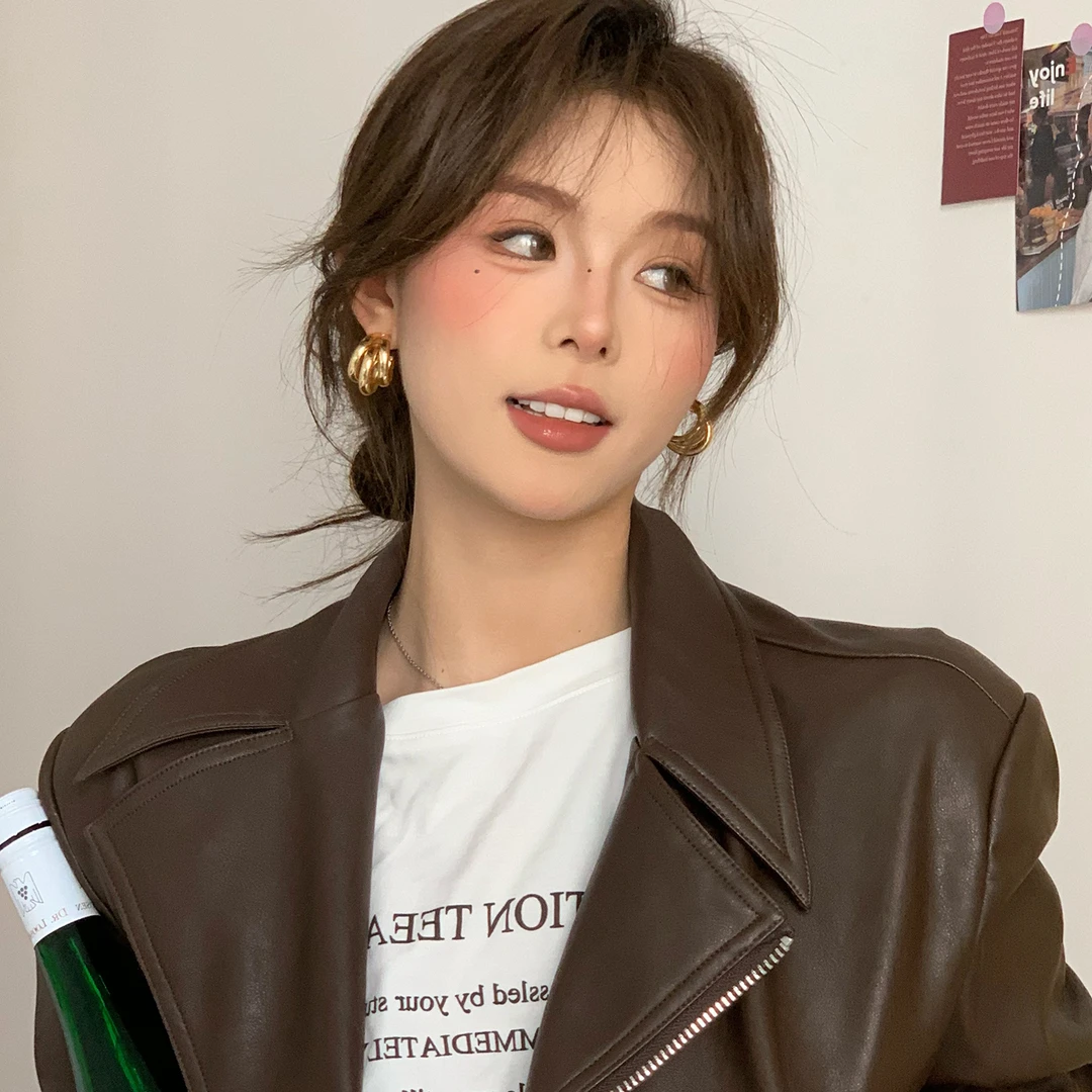 合金耳饰 港风金属圆圈耳圈金色圈圈耳环高级感轻奢耳钉2025新款