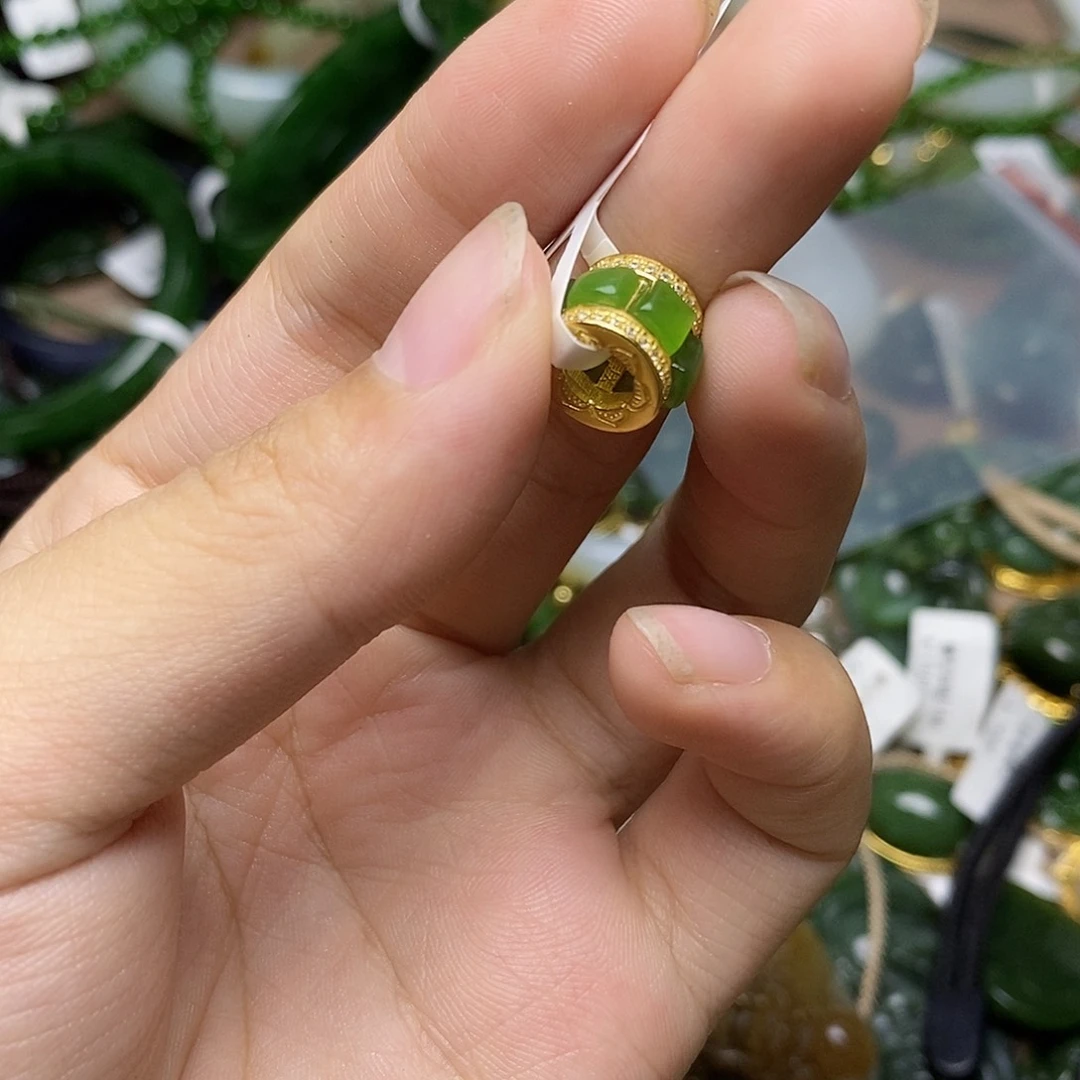 和田玉（碧玉）银S925镶嵌颈饰