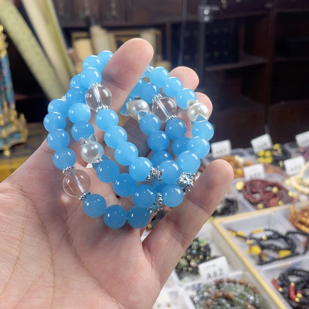 檀香紫檀（小叶紫檀）手串银S925镀金镶嵌