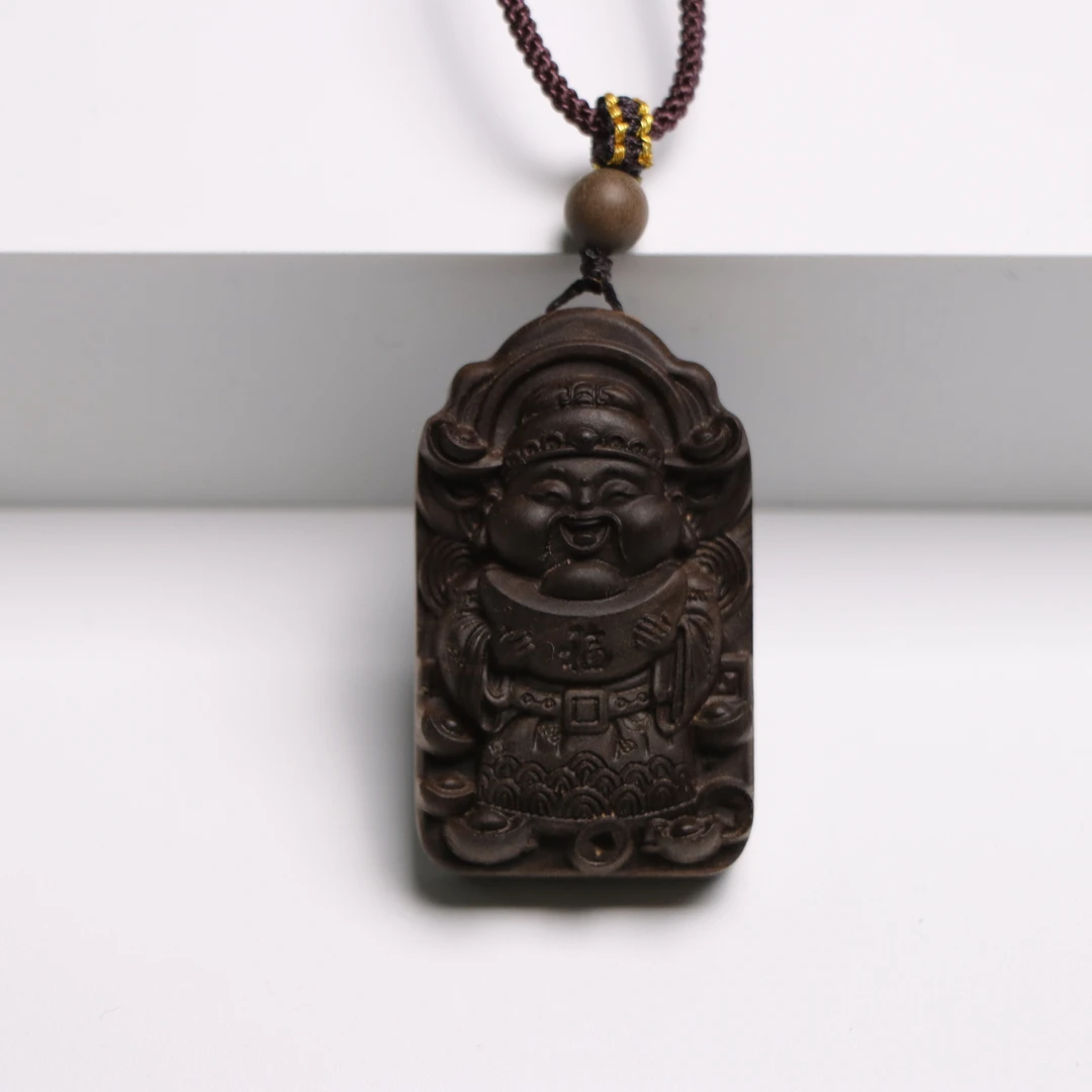 2.5/4/1  黄财神 阴沉老山檀香吊坠