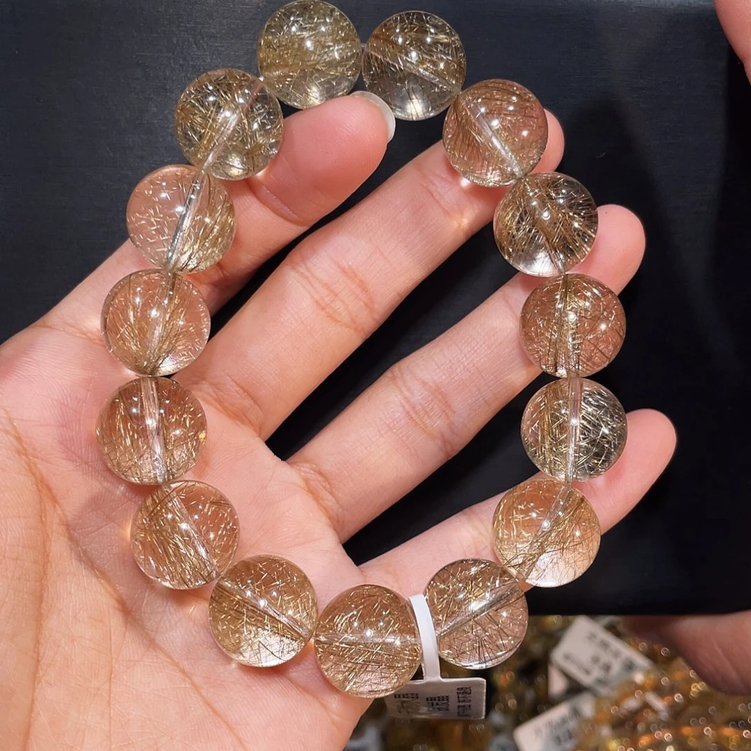 手链水晶未镶嵌魔鬼银发晶15mm