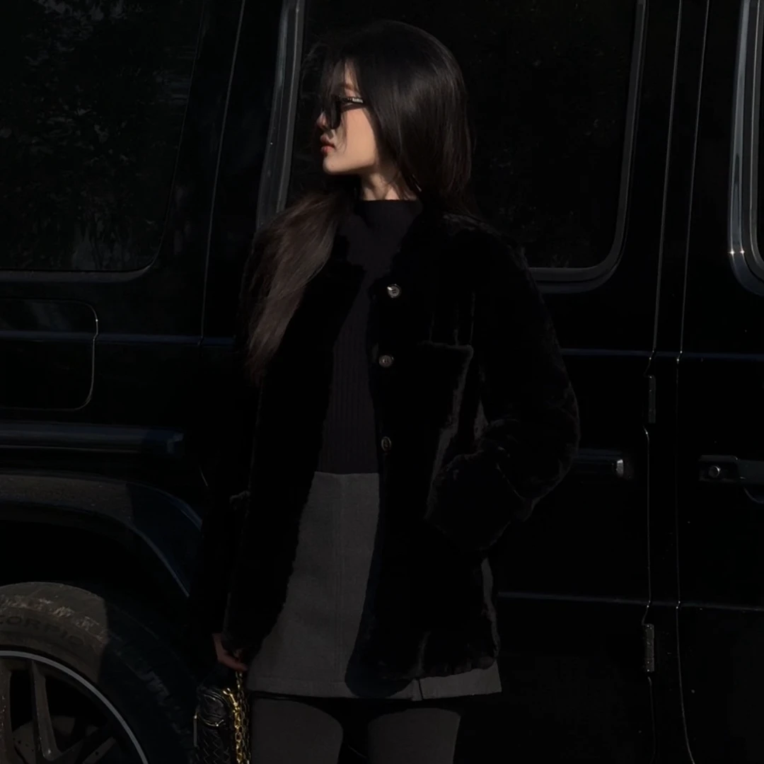 【郝洁】“时髦精”高级气质百搭显瘦纯色羊毛呢裙裤01939